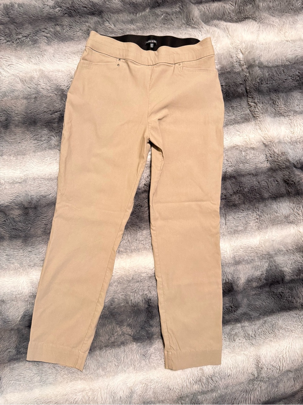 Women's Stretch Ankle Trousers in Khaki